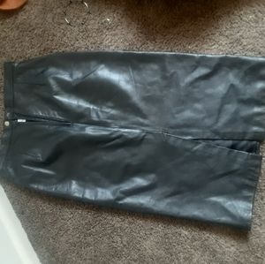 Leather long skirt